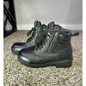 Milwaukee Leather Waterproof Biker Boots Black MBL 9321 Zipper Womens Size 8.5